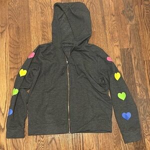 Revelation, Girls, Grey Heart Zip Up, Size L
